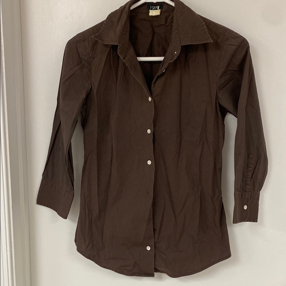 JCrew Brown Button-Up Shirt Oxford ❤️